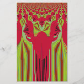美しい美しい赤と黄色のアフリカの部族芸術 便箋 (正面)