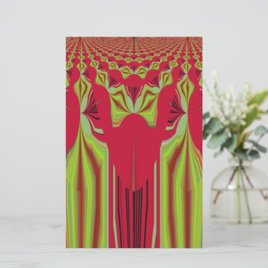 美しい美しい赤と黄色のアフリカの部族芸術 便箋 (スタンド正面)