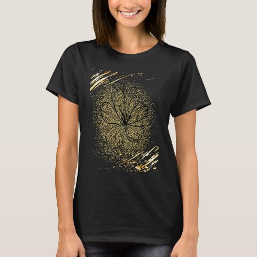 美しい美学の花 抽象的な花のデザイン Tシャツ (正面)