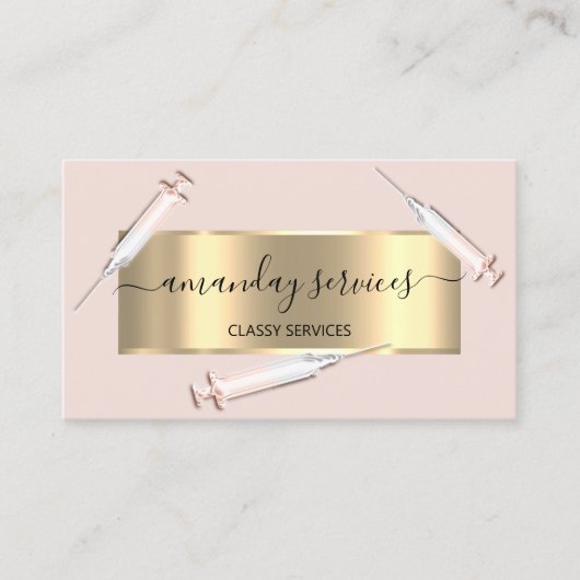 美しい美容師シリンジボトックスB12 QRCodeバラ 名刺 (正面)