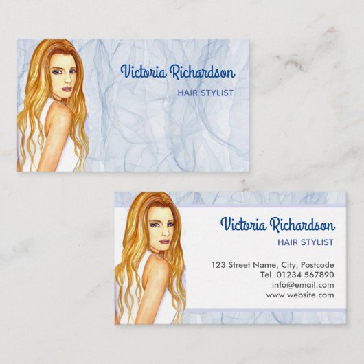 美しい美容師メイクアップアーティスト 名刺 (正面/裏面)