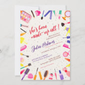 美しい美容用ヘアスタイルメイクアップブライダルシャワー 招待状 (正面)