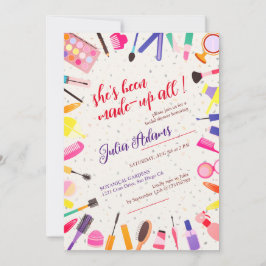 美しい美容用ヘアスタイルメイクアップブライダルシャワー 招待状