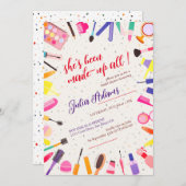 美しい美容用ヘアスタイルメイクアップブライダルシャワー 招待状 (正面/裏面)