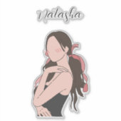 美しい美少女のカスタマイズ シール (正面)