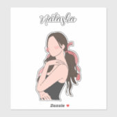 美しい美少女のカスタマイズ シール (シート)