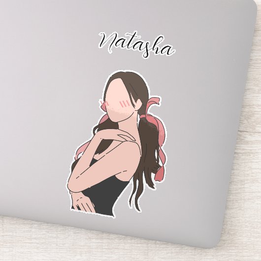 美しい美少女のカスタマイズ シール (詳細)