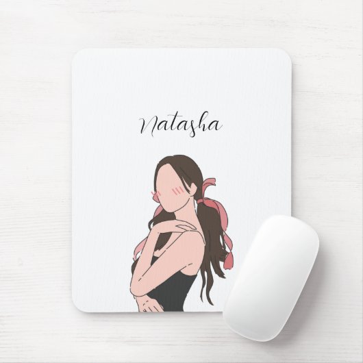 美しい美少女のカスタマイズ マウスパッド (マウス)