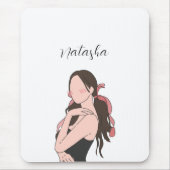 美しい美少女のカスタマイズ マウスパッド (正面)