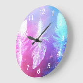 美しい羽の宇宙 ラージ壁時計 (傾斜)
