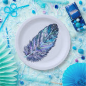 美しい羽の紙プレート – カスタマイズ可能 ペーパープレート (パーティー)