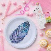 美しい羽の紙プレート – カスタマイズ可能 ペーパープレート (パーティー)