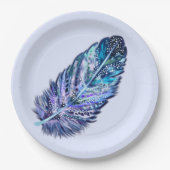 美しい羽の紙プレート – カスタマイズ可能 ペーパープレート (正面)