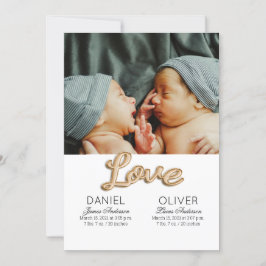 美しい羽の誕生の発表ツインズ 招待状