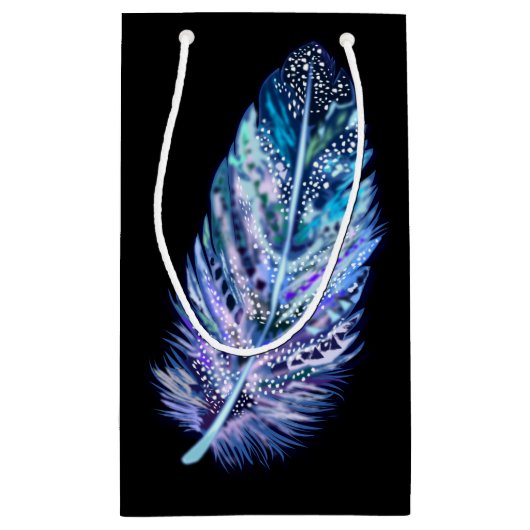 美しい羽毛ギフトバッグ - 色を選んで スモールペーパーバッグ (裏面)