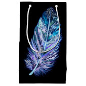 美しい羽毛ギフトバッグ - 色を選んで スモールペーパーバッグ (正面)