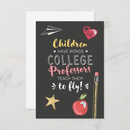 美しい翼の引用文-大学教授 サンキューカード (正面/裏面)