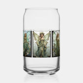 美しい翼ビクトリアン付き妖精のステンドグラス ガラス缶 (裏面)