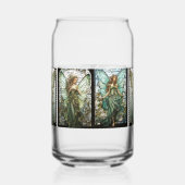 美しい翼ビクトリアン付き妖精のステンドグラス ガラス缶 (右)