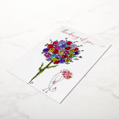美しい考える花のグリーティングカード 箔招待状 (回転した状態)