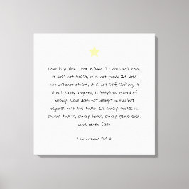 美しい聖なる書物、 経典バイブル引用文1コリント13:4 キャンバスプリント