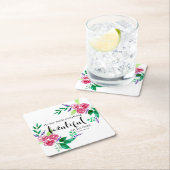 美しい聖書の一節 水彩花 イラストレタリング スクエアペーパーコースター (インサイチュ)