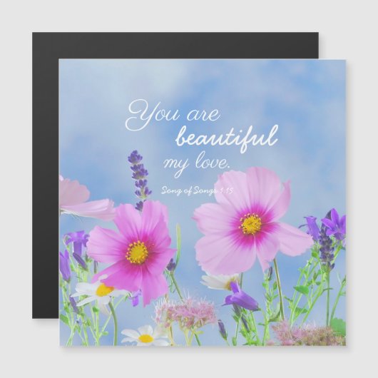 美しい聖書の詩の引用文の野生花です (正面/裏面)