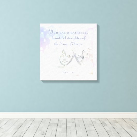 美しい聖書聖句インスパイア引用文プリンセス キャンバスプリント (インサイチュ (ウッドフロア))