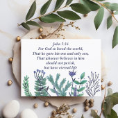 美しい聖書聖句ヨハネ3:16宗教復活祭 シーズンカード
