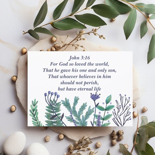 美しい聖書聖句ヨハネ3:16宗教復活祭 シーズンカード