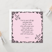 美しい聖書聖句引用文イザヤ46:4 カード (正面/裏面インサイチュ)