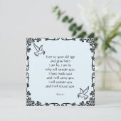 美しい聖書聖句引用文イザヤ46:4 カード (スタンド正面)