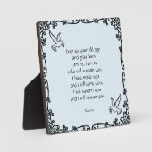 美しい聖書聖句引用文イザヤ46:4 フォトプラーク (正面)