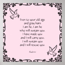 美しい聖書聖句引用文イザヤ46:4 ポスター
