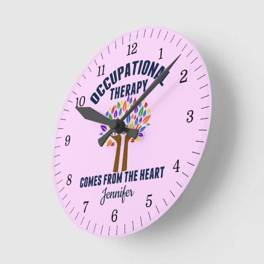美しい職業セラピーツリー引用文 ラウンド壁時計 (傾斜)