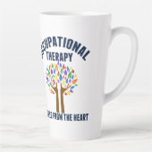 美しい職業セラピー引用文 カフェラテマグ (右)