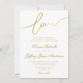 美しい脚本の結婚式招待状 招待状 (正面)