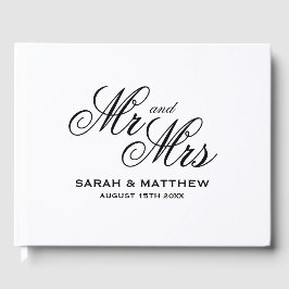 美しい脚本タイポグラフィミセス結婚ズ ゲストブック