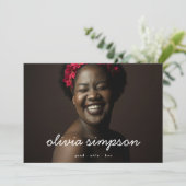 美しい脚本モダン卒業生2枚の写真 案内状 (スタンド正面)