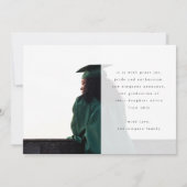 美しい脚本モダン卒業生2枚の写真 案内状 (裏面)