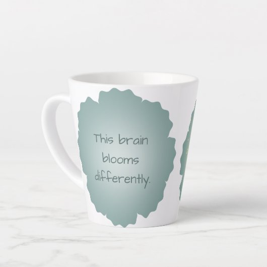 美しい脳の開花異なるレディーコーヒーマグ カフェラテマグ (左アングル)