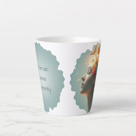 美しい脳の開花異なるレディーコーヒーマグ カフェラテマグ (正面)