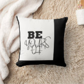 美しい自分のブラックアンドホワイトラグジュアリーピロー クッション (ブランケット)