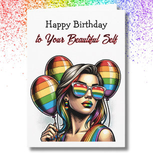 美しい自己へのハッピーバースデーLGBTQIA+ カード