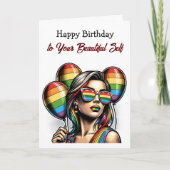 美しい自己へのハッピーバースデーLGBTQIA+ カード (正面)