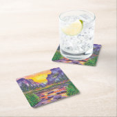 美しい自然のカスタム写真 スクエアペーパーコースター (インサイチュ)
