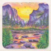 美しい自然のカスタム写真 スクエアペーパーコースター (正面)