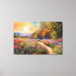 美しい自然のパノラマの田舎の風景 キャンバスプリント