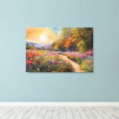 美しい自然のパノラマの田舎の風景 キャンバスプリント (インサイチュ (ウッドフロア))