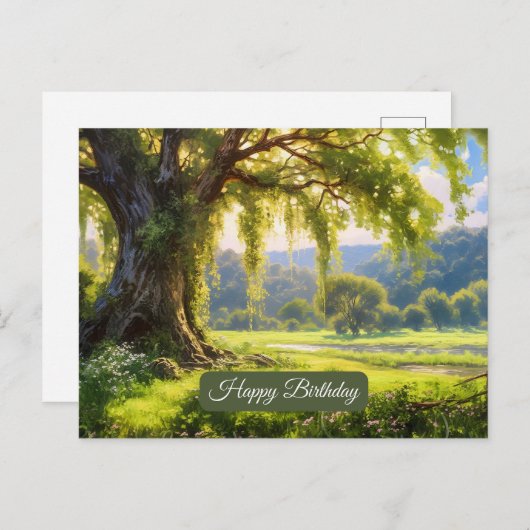 美しい自然の風景お誕生日おめでとう ポストカード (正面/裏面)